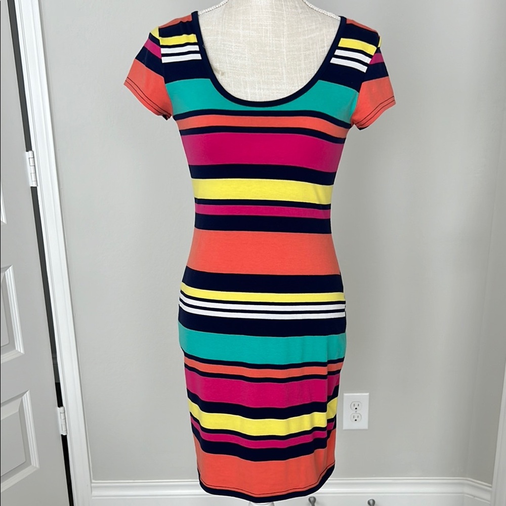 Derek Heart Striped Multicolor Women's Dress
